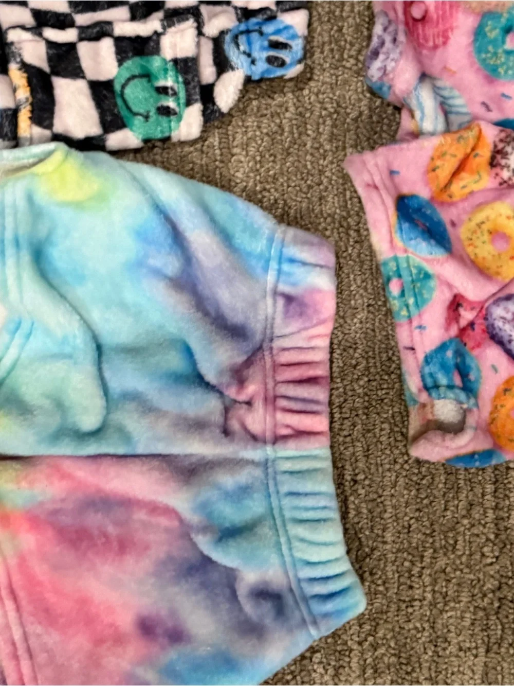 Plush Kids  Shorts - Tie-Dye, Donut & Checker Smiley Styles